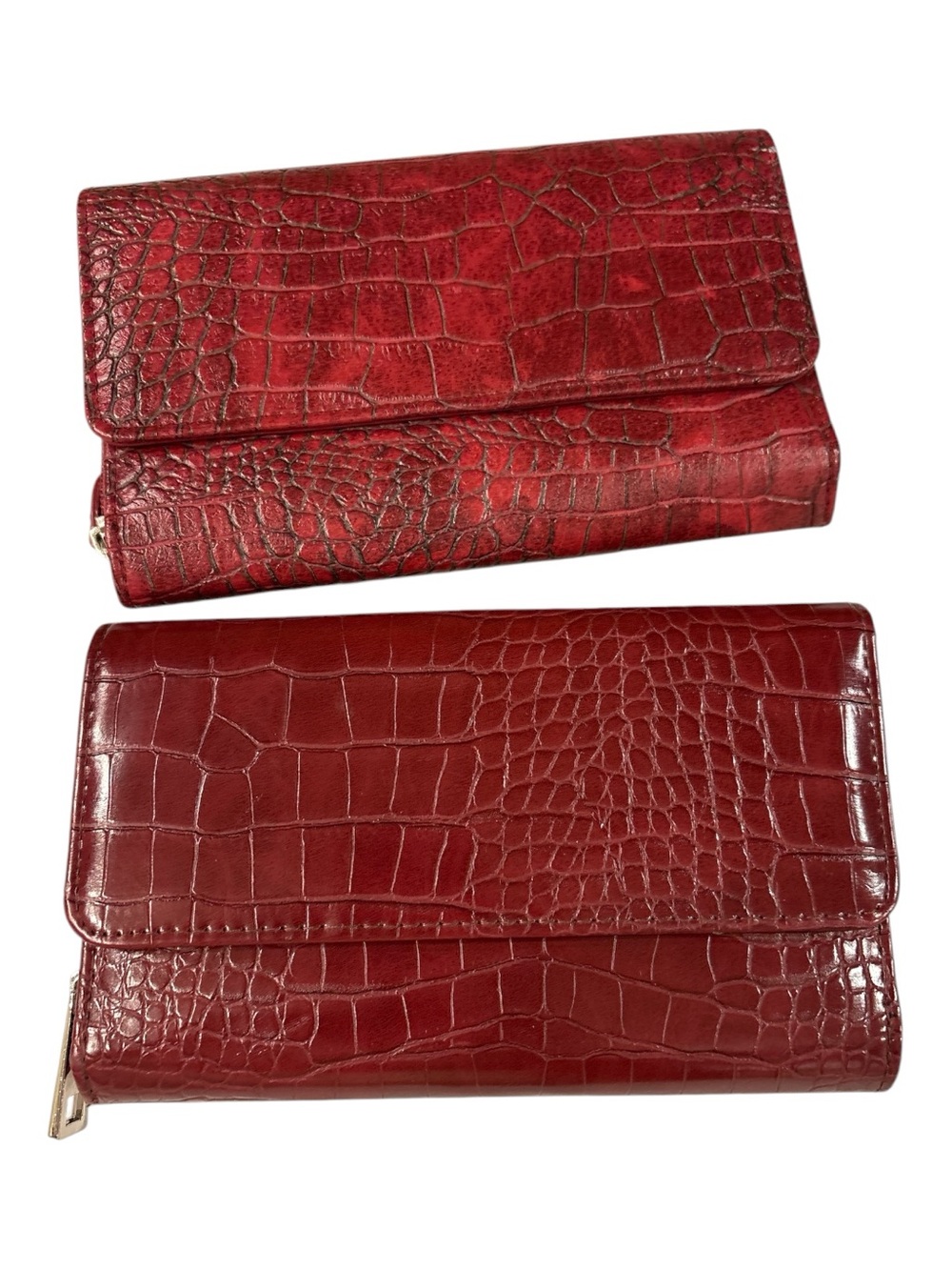 Apt. 9 Red Croc-Embossed Accordion Wallet new plus additional wallet no brand